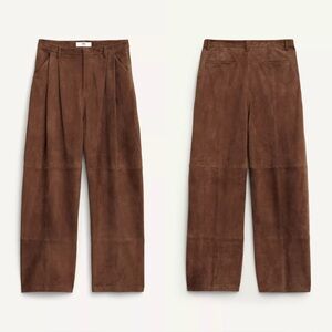 LIMITED EDITION 100% SUEDE LEATHER PLEATED PANTS